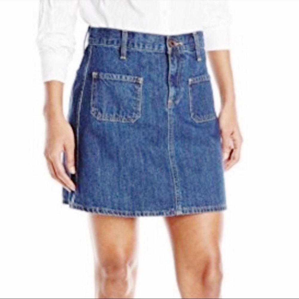 LUCKY Brand Denim High Waisted Jean Mini Skirt A-Line Pockets 14